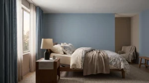 Chambre à coucher paisible et cocooning aménagée pour favoriser le sommeil profond d'une personne âgée